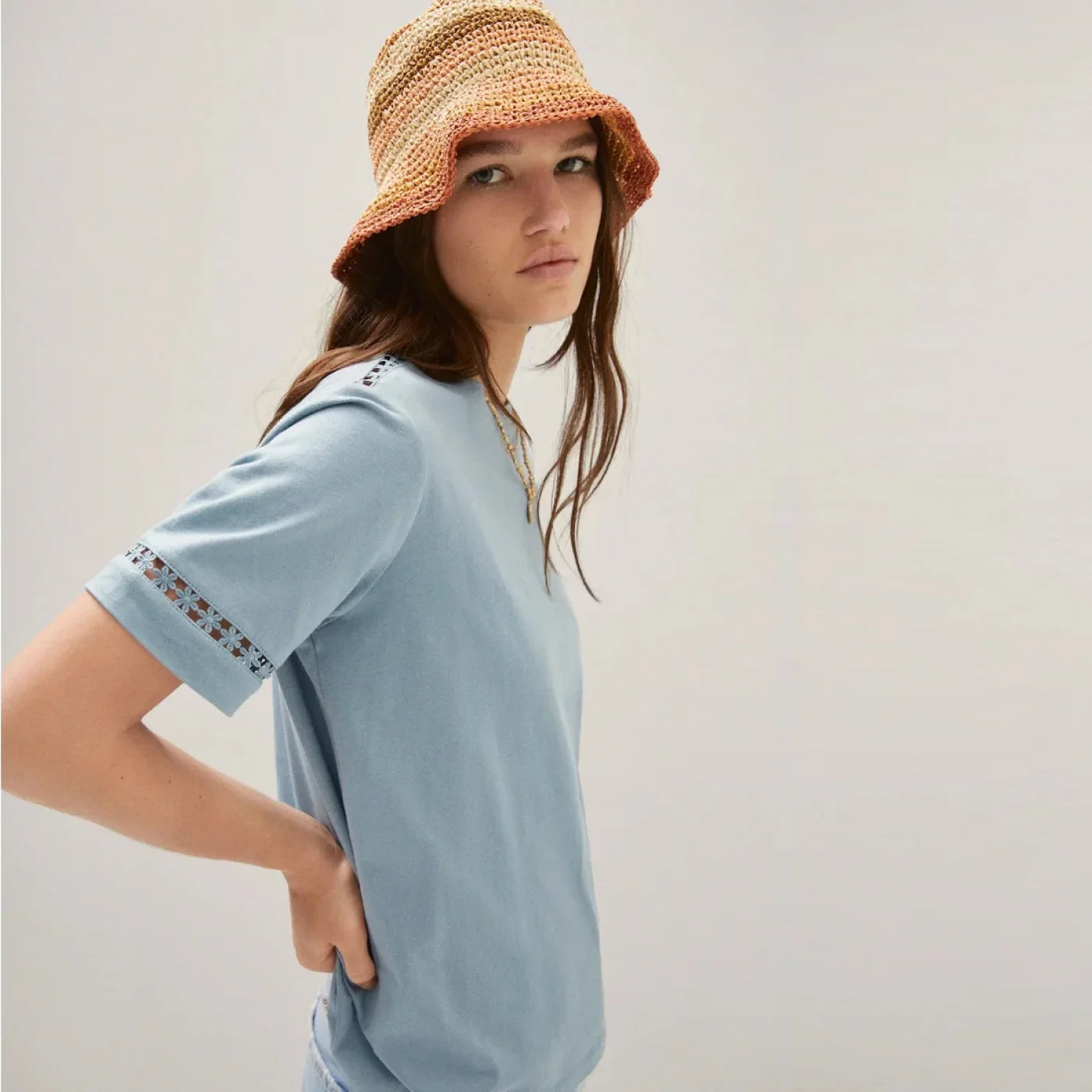 Embroidered Accent T-Shirt - Ảnh 3