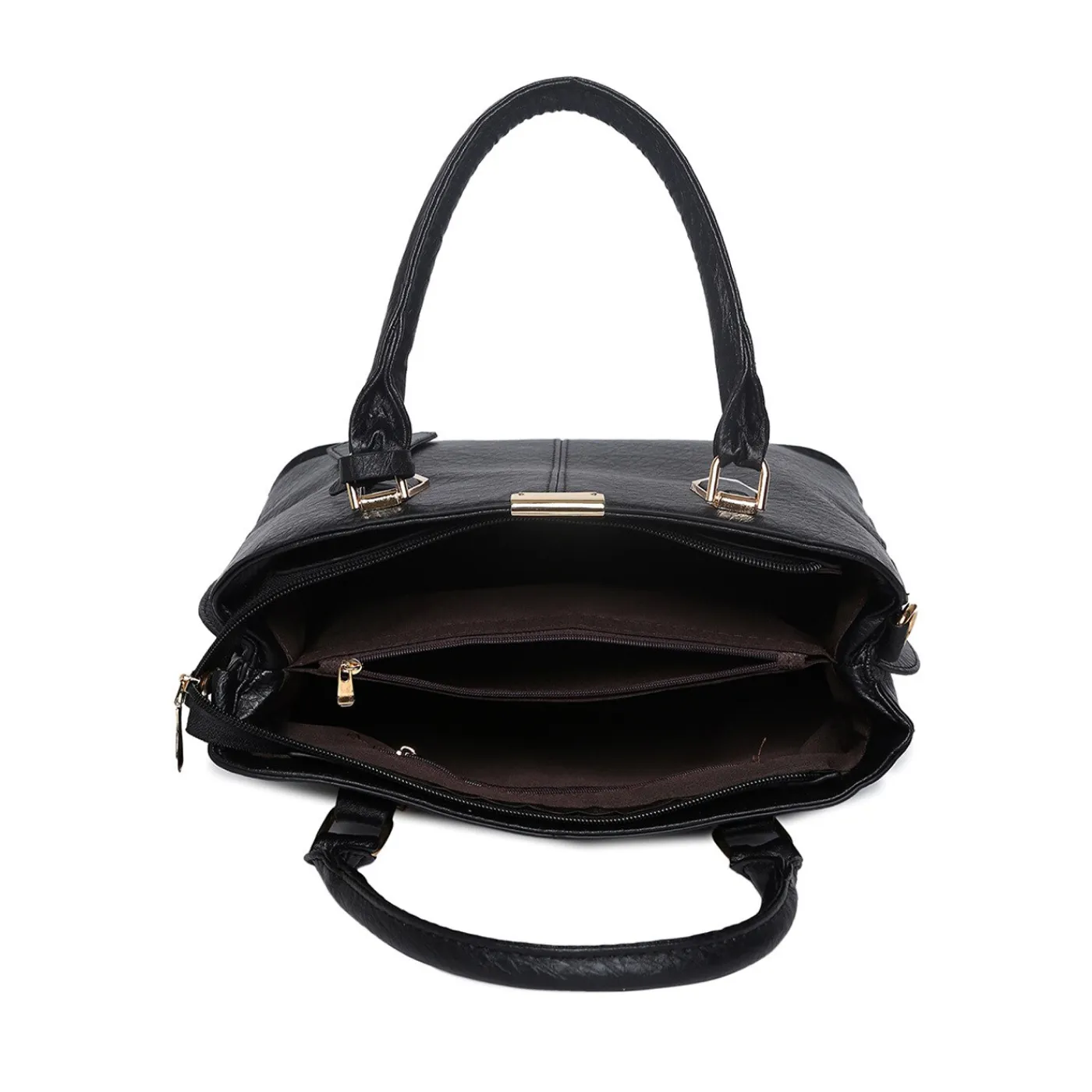 Women's Leather Handbag (Black) - Ảnh 4