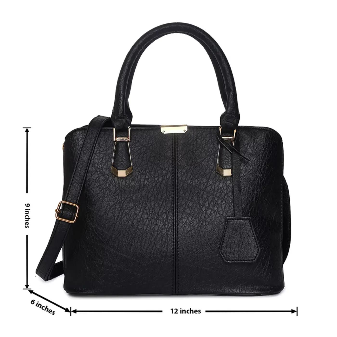 Women's Leather Handbag (Black) - Ảnh 5