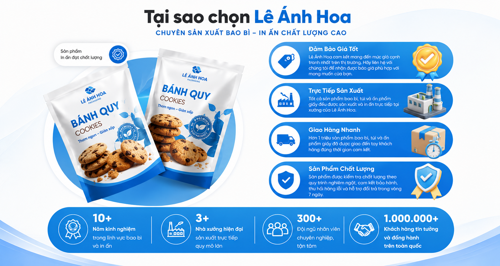 vì sao nên chọn Lê ánh hoa là nơi cung cấp bao bì
